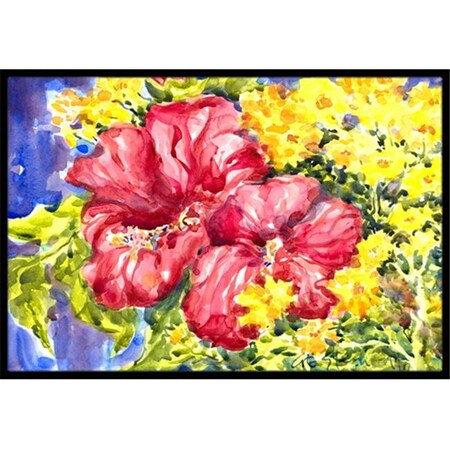 Carolines Treasures Carolines Treasures 6056JMAT 24 x 36 in. Flower - Hibiscus Indoor Or Outdoor Mat 6056JMAT